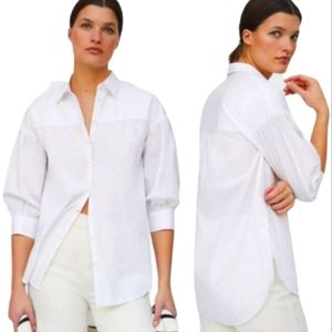 Maeve White Button-Down Shirt